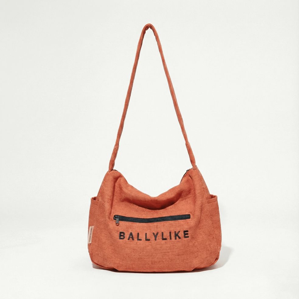 Orange Canvas Shoulder Bag - BALLYLIKE Vibrant Orange Utility Design Tote